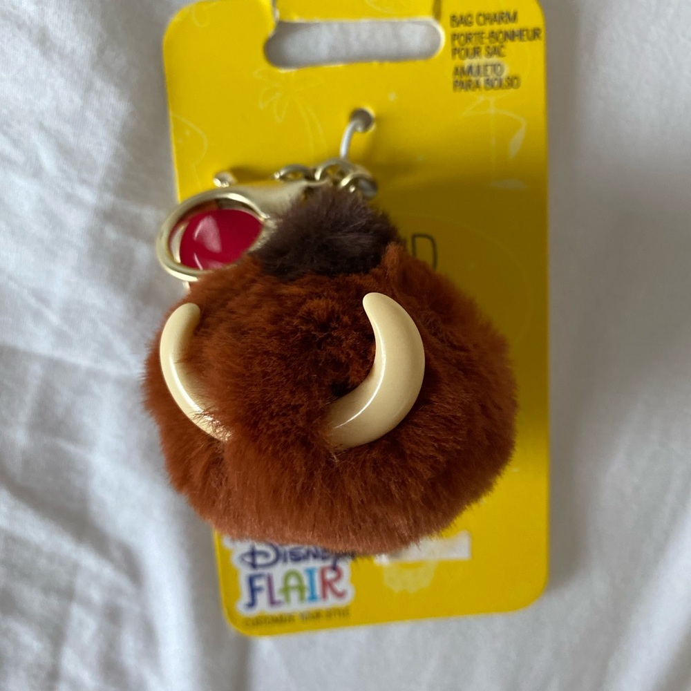 Disney Parks Disney Flair Lion King Pumba Pom Pom Bag Charm New